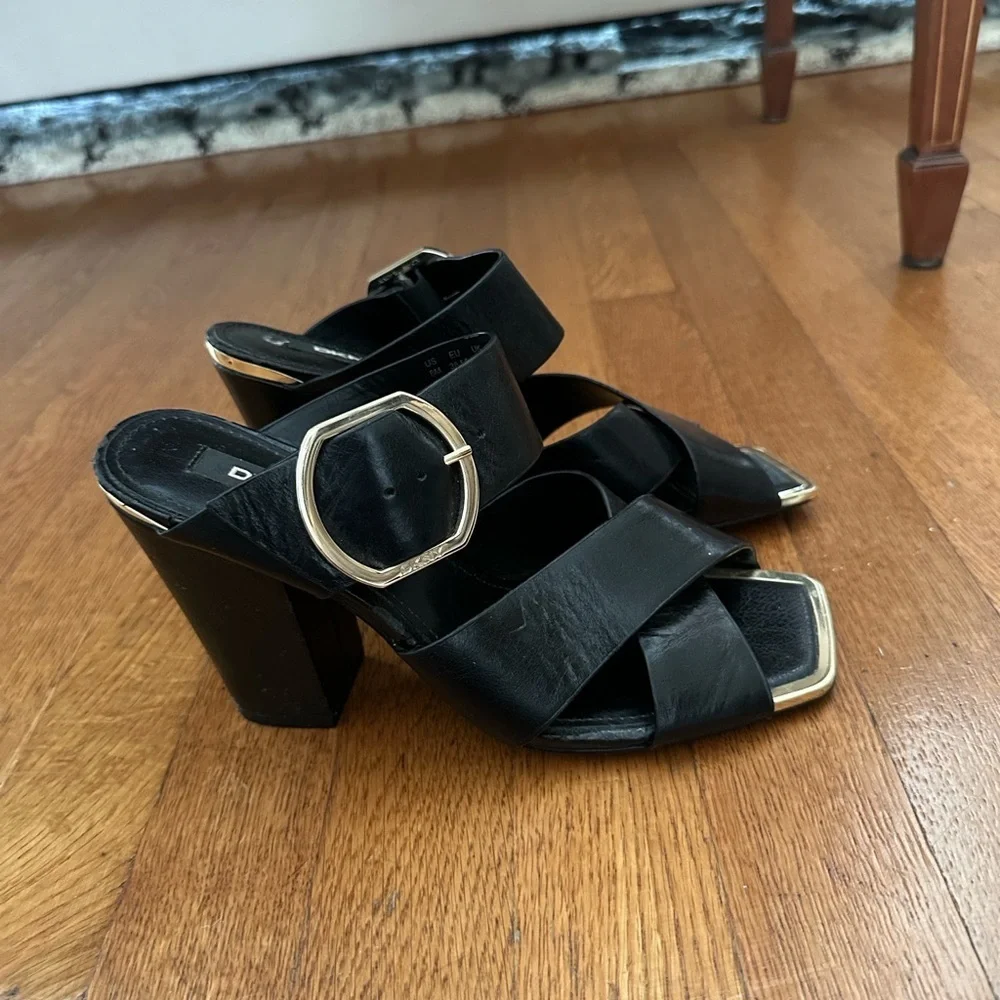 DKNY Black Heels with Silver Accent - Picture 4 of 6